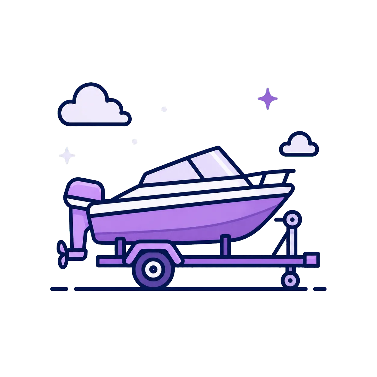 Boat removal service with a boat on a trailer