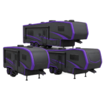 Three fifth-wheel trailers