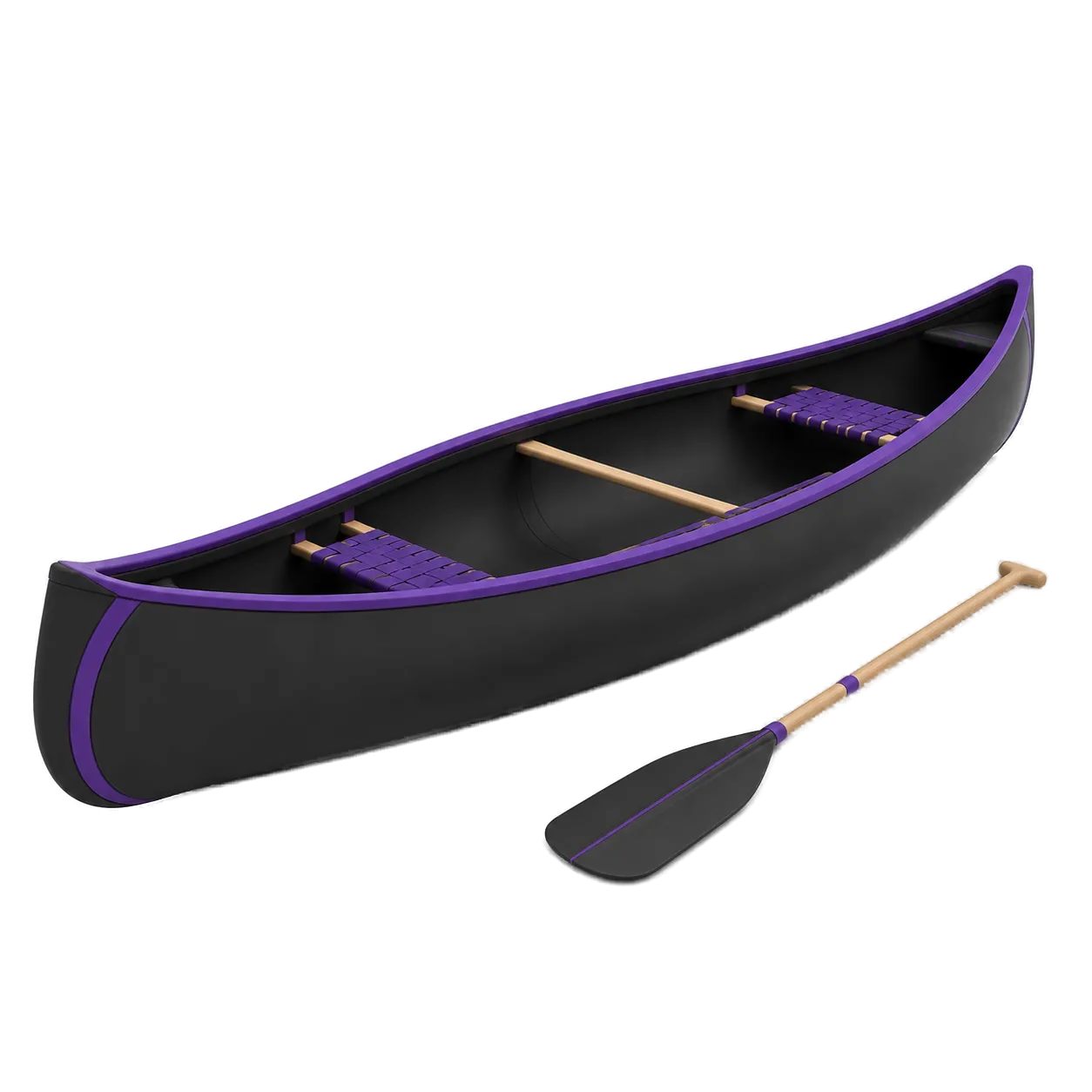 Canoe with paddle