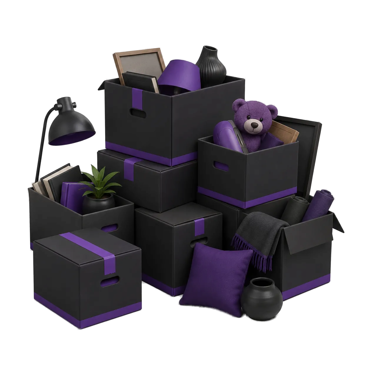 Boxes filled with household junk