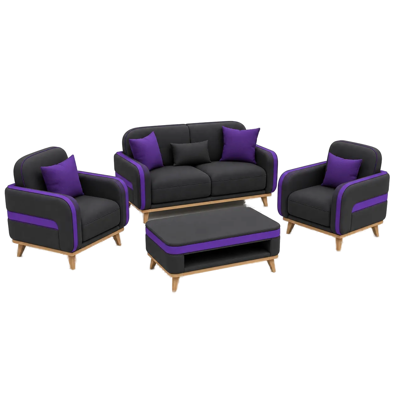Patio sofa, chairs, and coffee table