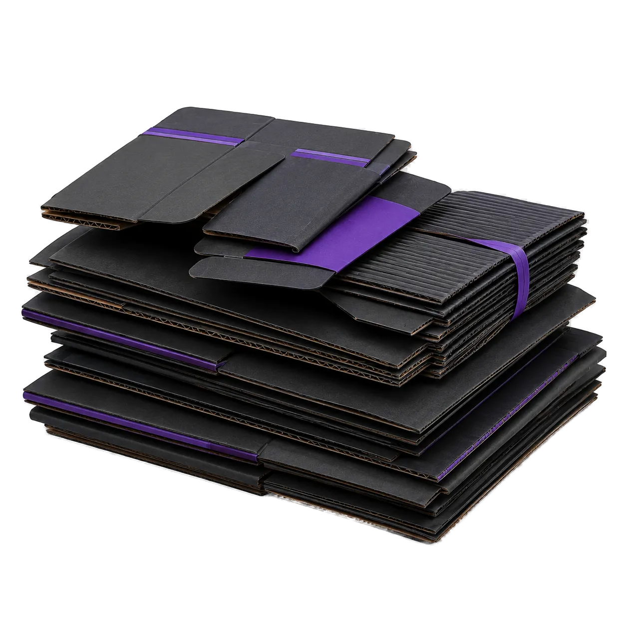 Stack of flattened cardboard