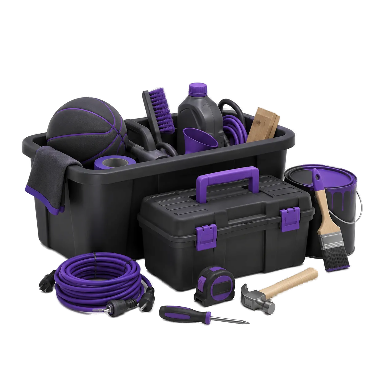 Tool chest and mixed garage clutter