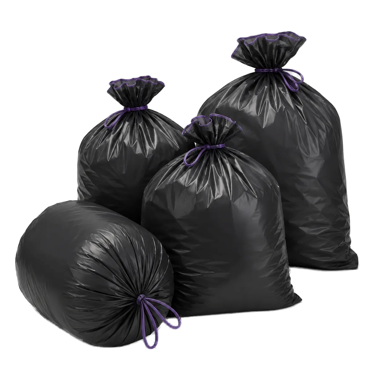 Trash Bags Four filled trash bags